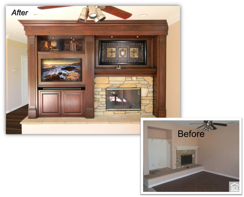 Hand Crafted Custom Fireplace Entertainment Center