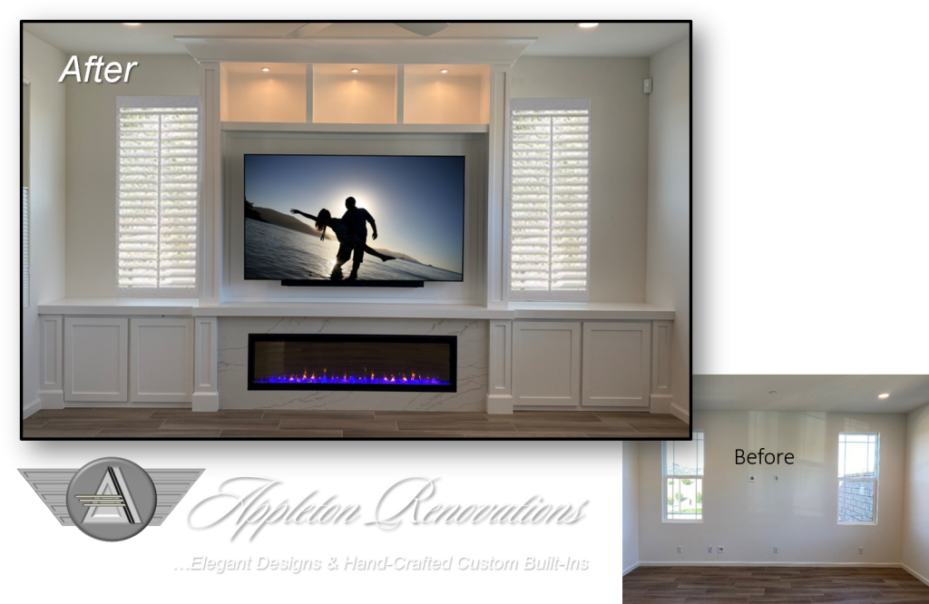 Custom Built-Ins - Entertainment Centers - Home Theater Solutions by: www.AppletonRenovations.com (949) 887-6764 Sales@AppletonRenovations.com Custom Cabinets Orange County CA