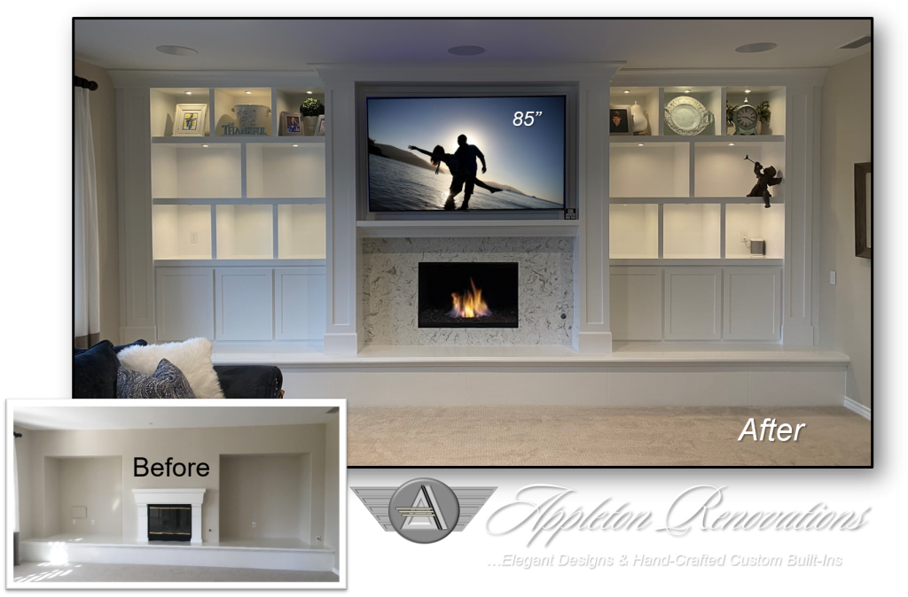 Custom Built-Ins - Entertainment Centers - Home Theater Solutions by: www.AppletonRenovations.com (949) 887-6764 Sales@AppletonRenovations.com Custom Cabinets Orange County CA #CustomBuiltIns #CustomCabinets #CustomEntertainmentCenters #HomeTheater