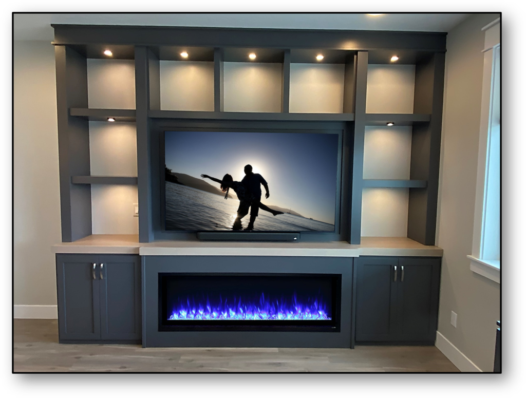 A flat screen tv mounted to the wall above a fireplace.