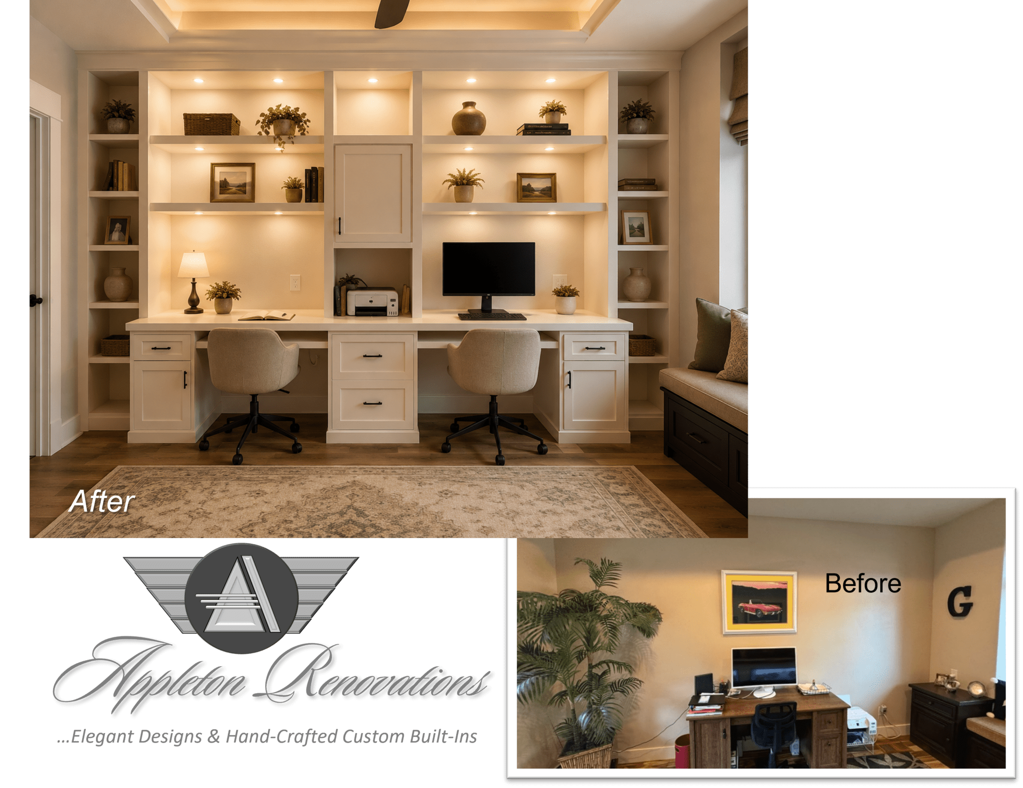Custom Desk Built-Ins-Treasure Valley Star-Eagle-Bosie-Meridian-Nampa-Middleton Idaho-Appleton Renovations