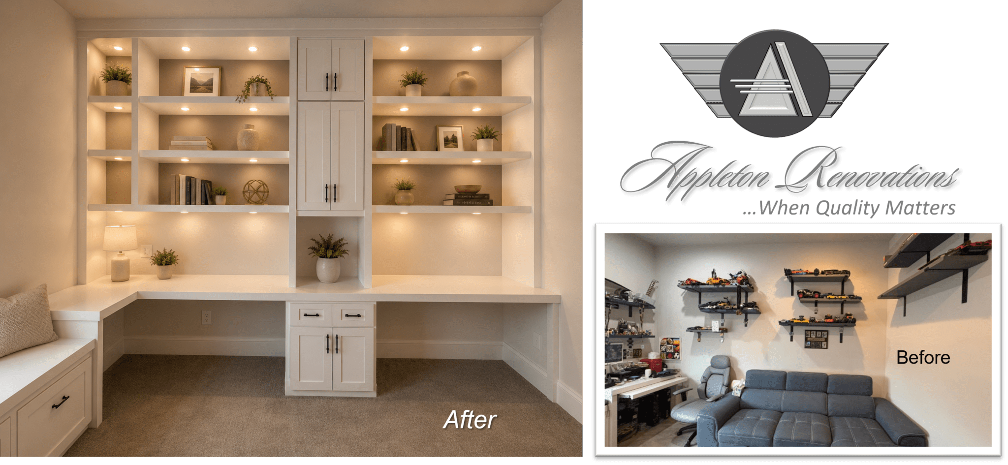 Custom Office Built-Ins-Treasure Valley Star-Eagle-Bosie-Meridian-Nampa-Middleton Idaho-Appleton Renovations