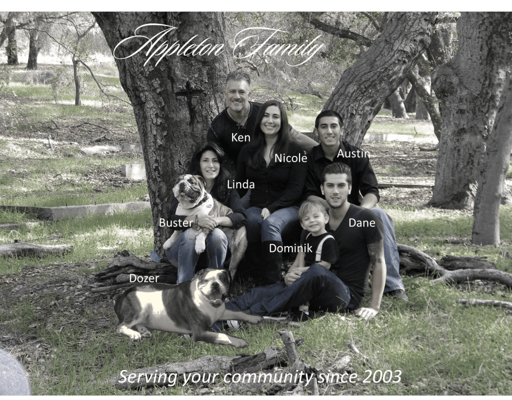 Appleton-Family-Labeled-120213-1024x800 (1) Family posing with dogs in a park.