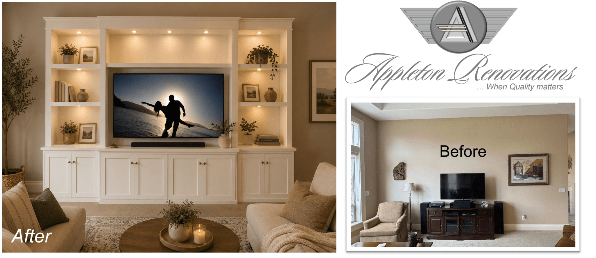 Custom Built-Ins-Entertainment Centers -Treasure Valley Star-Eagle-Bosie-Meridian-Nampa-Middleton Idaho-Appleton Renovations