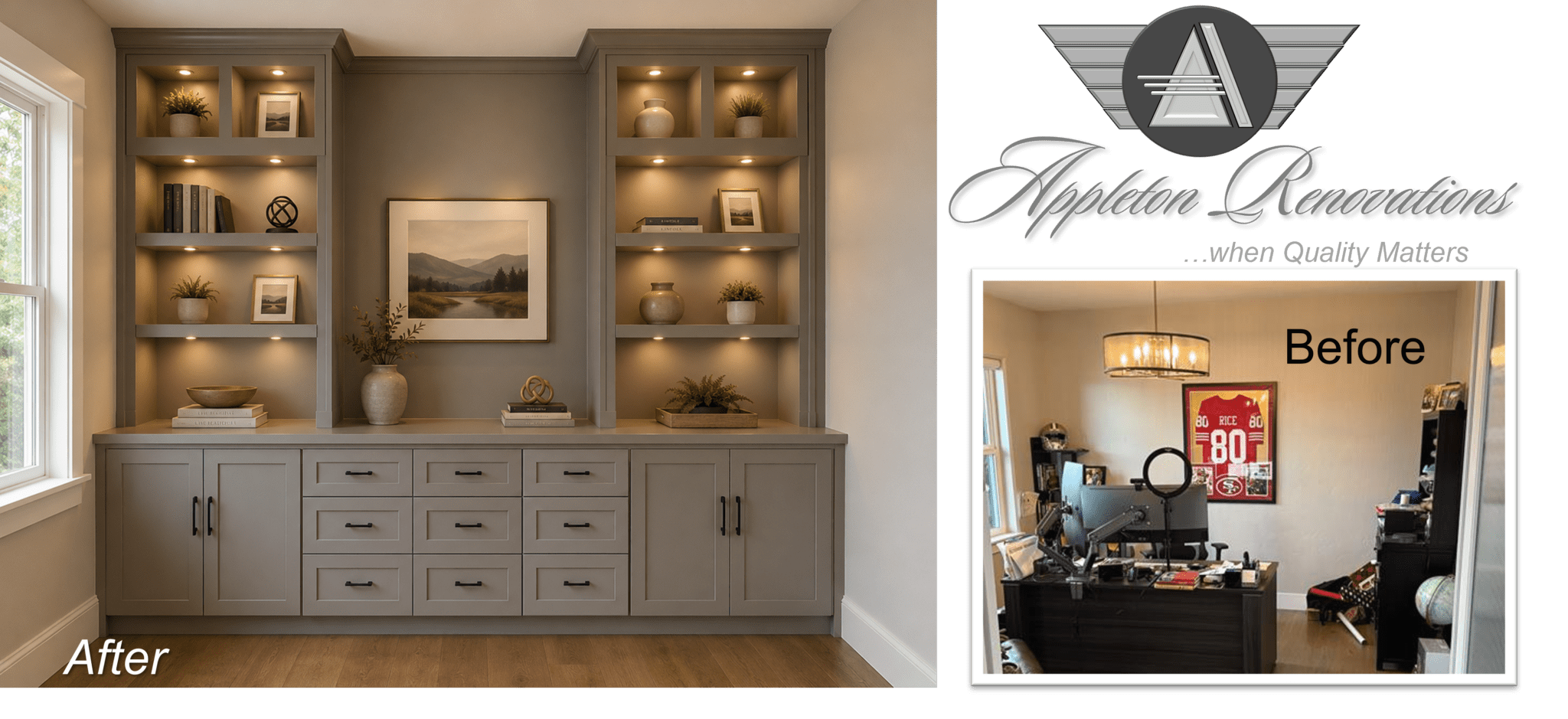 2026 Award Winning Custom Office Built-Ins-Treasure Valley Star-Eagle-Bosie-Meridian-Nampa-Middleton Idaho-Appleton Renovations